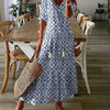 Andrea | V-Ausschnitt Bedrucktes Kleid