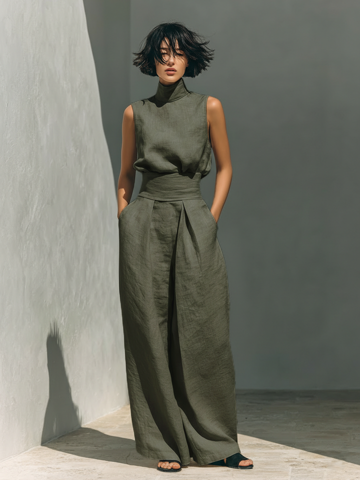 Livia – Minimalistisches Set aus Baumwolle und Leinen