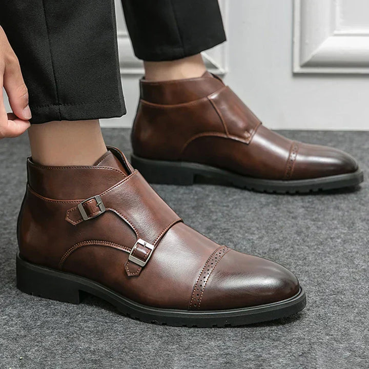 Parker | Doppelschnallen-Schuhe aus synthetischem Leder, handgefertigt
