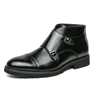 Parker | Doppelschnallen-Schuhe aus synthetischem Leder, handgefertigt