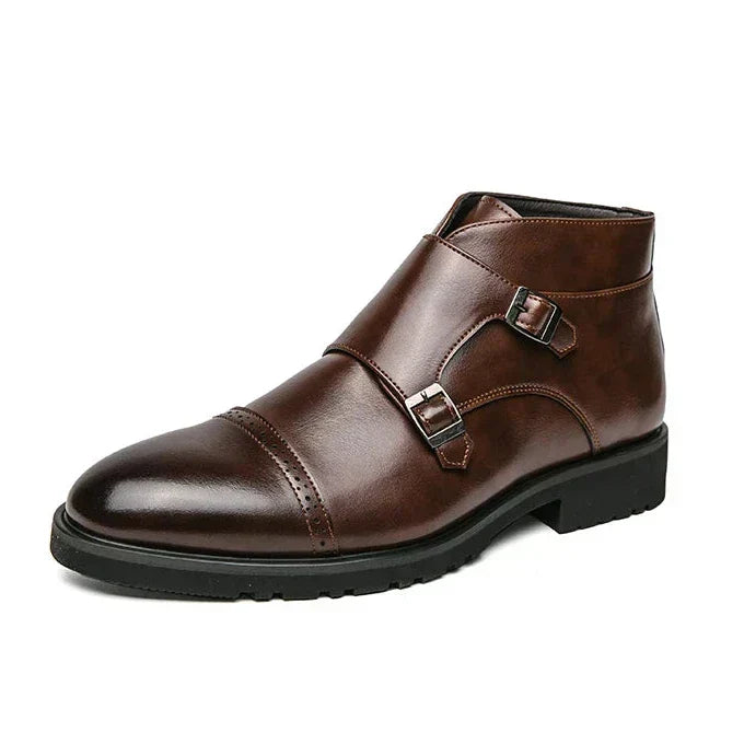 Parker | Doppelschnallen-Schuhe aus synthetischem Leder, handgefertigt