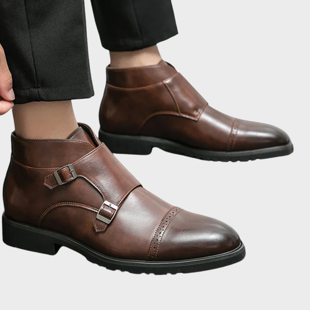 Parker | Doppelschnallen-Schuhe aus synthetischem Leder, handgefertigt