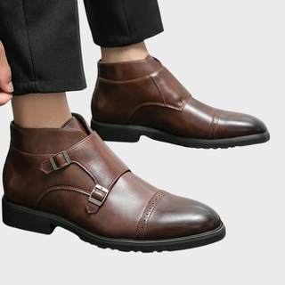 Parker | Doppelschnallen-Schuhe aus synthetischem Leder, handgefertigt