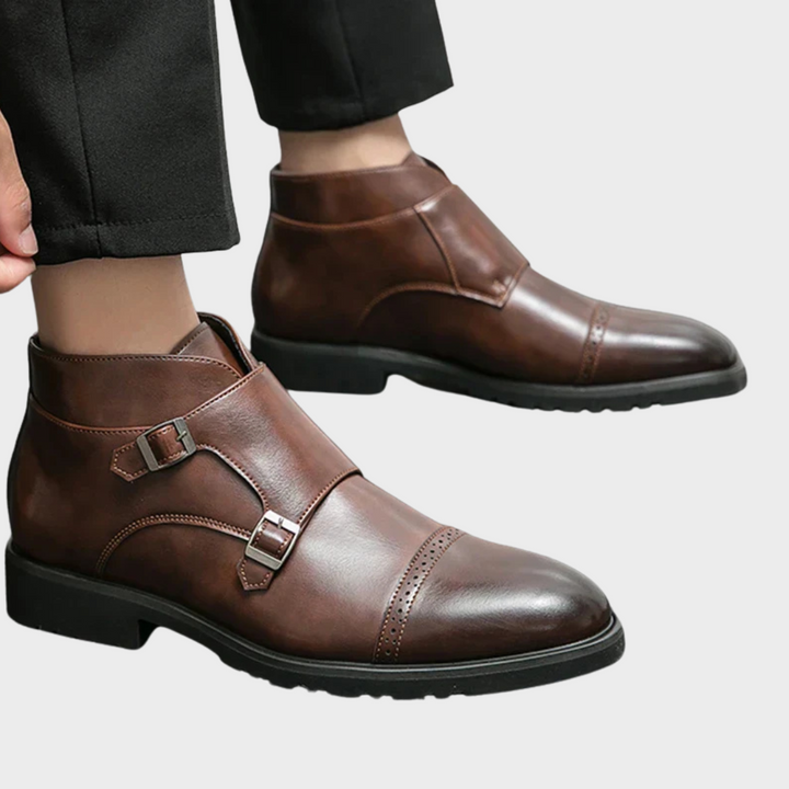 Parker | Doppelschnallen-Schuhe aus synthetischem Leder, handgefertigt