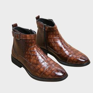 Dylan | Stiefeletten mit synthetischem Leder und Schnalle | Handgefertigte Schuhe