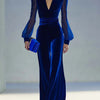 Sabrina – Samt-Jumpsuit mit transparenten Ärmeln