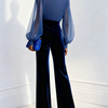 Megan – Eleganter blauer Mesh-Overall