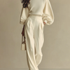 Livia - Ivory Ribbed Knit Set