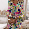 Tabithea | Florales V-Ausschnitt Kleid