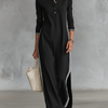 Sweat Maxi Kleid Knopfkragen