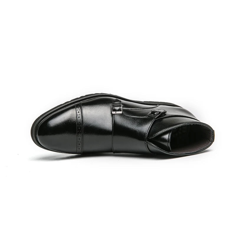 Parker | Doppelschnallen-Schuhe aus synthetischem Leder, handgefertigt