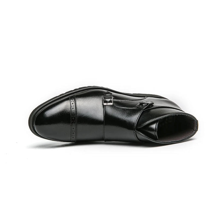 Parker | Doppelschnallen-Schuhe aus synthetischem Leder, handgefertigt