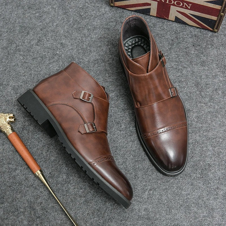 Parker | Doppelschnallen-Schuhe aus synthetischem Leder, handgefertigt