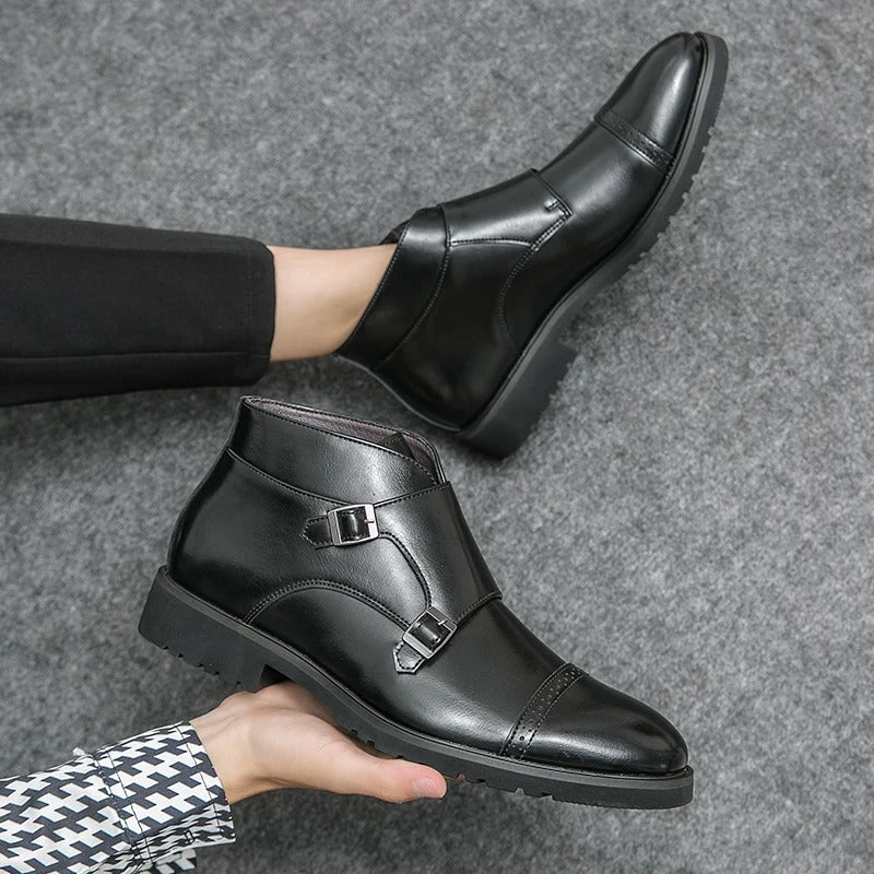 Parker | Doppelschnallen-Schuhe aus synthetischem Leder, handgefertigt