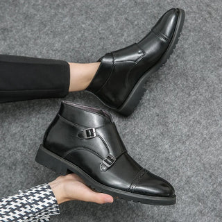 Parker | Doppelschnallen-Schuhe aus synthetischem Leder, handgefertigt