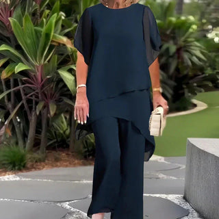 Saskia – Drapiertes Zweiteiliges Palazzo-Set